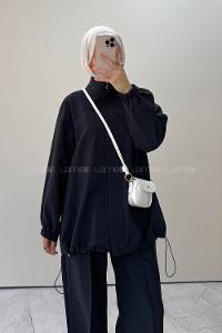 Navy Blue Neckband Long Arm Parachute Fabric Regular Trousers Comfortable Suit
