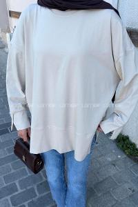 Lamelif Yırtmaç Detaylı Oysho Sweat Bej