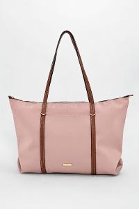 Lamelif Şeritli Shopper Kadın Omuz Çantası Pembe
