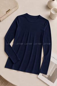 Navy Blue Crew Neck Long Arm Cotton Body
