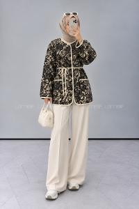 Bitter Brown Crew Neck Long Arm Jacket
