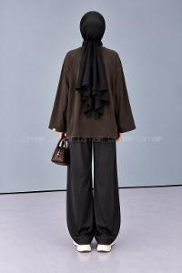 Lamelif Oversize Basic Sweatshirt Acı Kahve