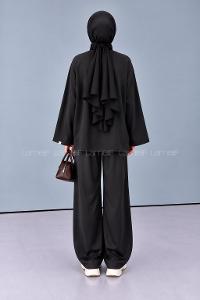 Lamelif Oversize Basic Sweatshirt Siyah