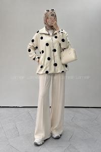 Stone Zippered Neck Long Arm Jacket