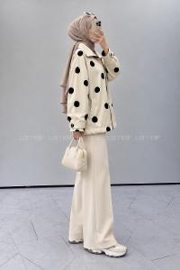 Stone Zippered Neck Long Arm Jacket