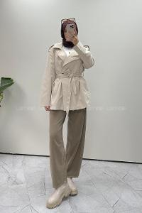 Stone Neckband Long Arm Cotton Jacket