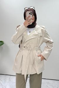 Stone Neckband Long Arm Cotton Jacket