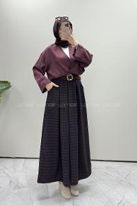 Black Burgundy Viscose Fabric Elastan Polyester High Waist Material Pants