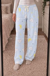 Lamelif Milan Kumaş Bulut Rüyası Desenli Pijama Altı