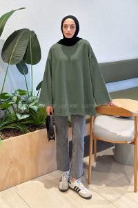 Khaki Crew Neck Long Arm Sweatshirt