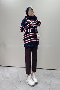 Navy Blue Crew Neck Long Arm Jumper