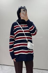 Navy Blue Crew Neck Long Arm Jumper