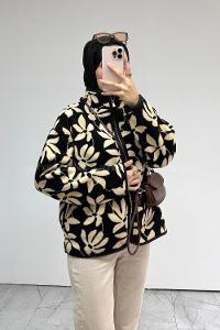 Black Neckband Long Arm Jacket