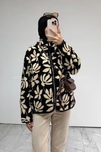 Black Neckband Long Arm Jacket