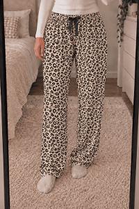 Lamelif Milan Kumaş Leopar Desenli Pijama Altı
