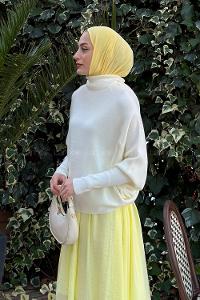 Ecru Turtle Neck Long Arm Jumper