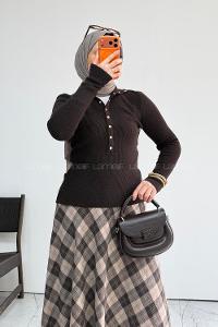 Bitter Brown Neckband Long Arm Jumper