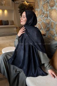Lamelif Bulut Desen Bambu Şal Siyah