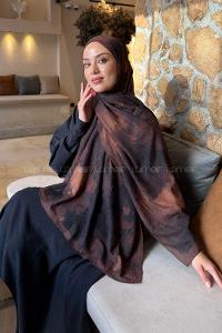 Lamelif Bulut Desen Bambu Şal Sütlü Kahve