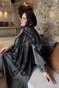 Lamelif Flower Desen Bambu Şal Haki