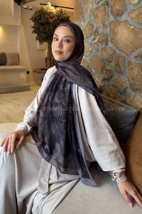 Lamelif Flower Desen Bambu Şal Toprak