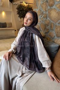 Lamelif Flower Desen Bambu Şal Toprak