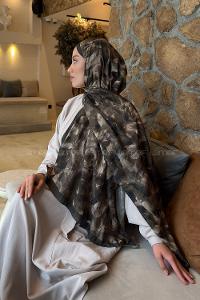 Lamelif Lotus Desen Bambu Şal Haki