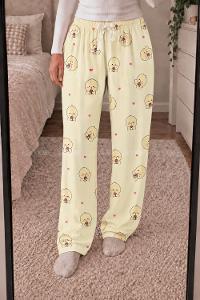 Lamelif Milan Kumaş Civciv Desenli Pijama Altı