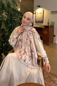 Mink Cotton Fabric Flowering Shawl