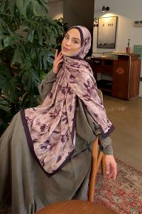 Mink White Cotton Fabric Flowering Shawl