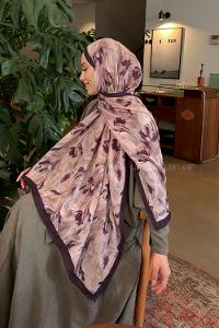 Mink White Cotton Fabric Flowering Shawl