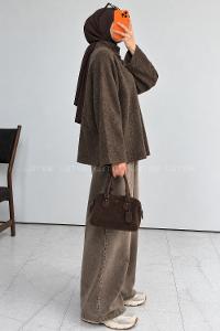 Brown Mock Turtle Neck Long Arm Jumper