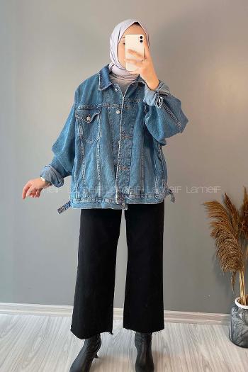 Light Blue Shirt Collar Long Arm Cotton Fabric Denim Jacket