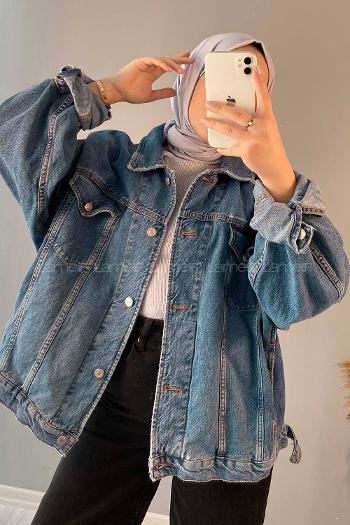 Light Blue Shirt Collar Long Arm Cotton Fabric Denim Jacket