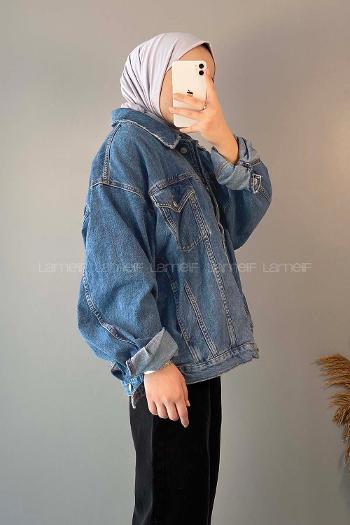 Light Blue Shirt Collar Long Arm Cotton Fabric Denim Jacket