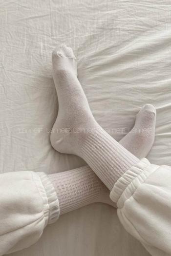 Lamelif Beyaz Kolej Çorap