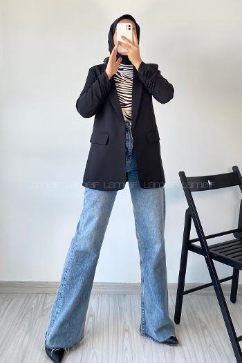 Black Normal Neck Long Arm Jacket