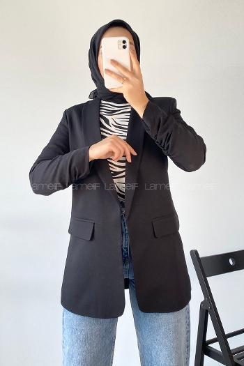 Black Normal Neck Long Arm Jacket