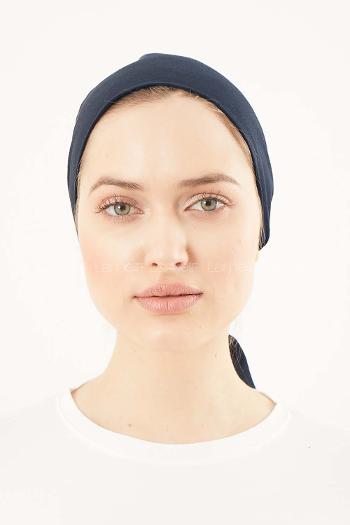 Lamelif Dikişsiz Bağlamalı Penye Bone Lacivert