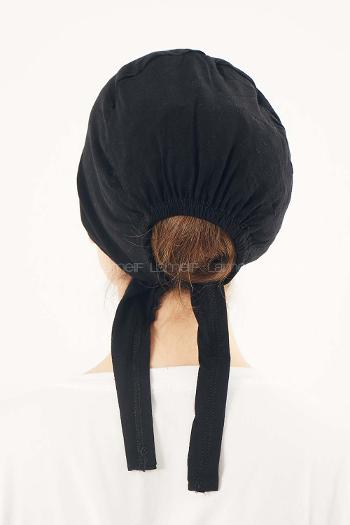 Lamelif Dikişsiz Bağlamalı Penye Bone Siyah