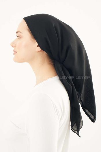 Black Burgundy Combed Fabric Straight Shawl