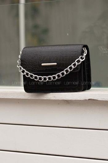 Lamelif Orse Model Aksesuarlı Çanta Siyah