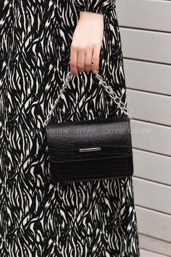 Lamelif Orse Model Aksesuarlı Çanta Siyah