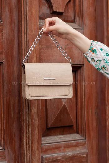 Lamelif Orse Model Aksesuarlı Çanta Vizonrengi