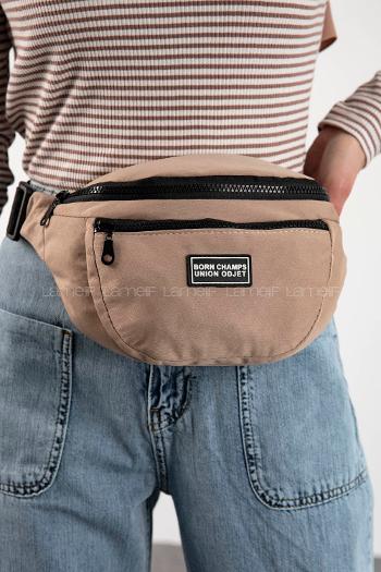 Lamelif Union Model Bel Çanta Vizonrengi