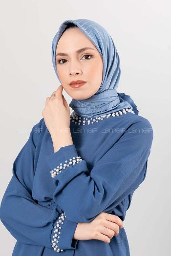 Denim Blue Viscose Fabric Straight Scarf