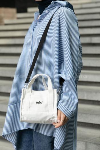 Lamelif Kanvas Mini Kadın Çanta Beyaz