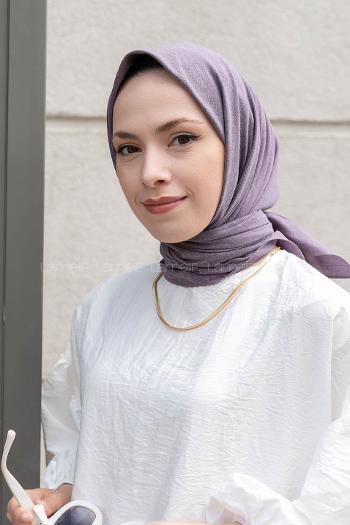 Lamelif Keten Eşarp Leylak