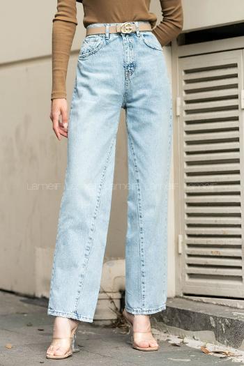 Ice Blue Denim High Waist Denim Pants