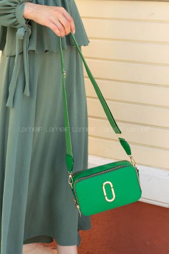 Lamelif  ikiGözlü El Omuz Çapraz Çanta Yeşil